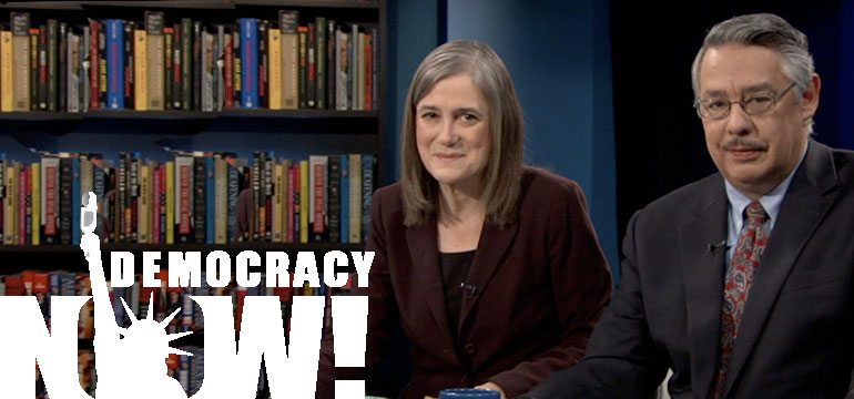 Amy Goodman & Juan Gonzalez on TV set