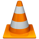 VLC Logo and orange traffic cone with white stripes
