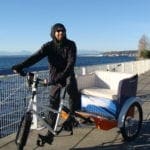 Man driving a pedicab