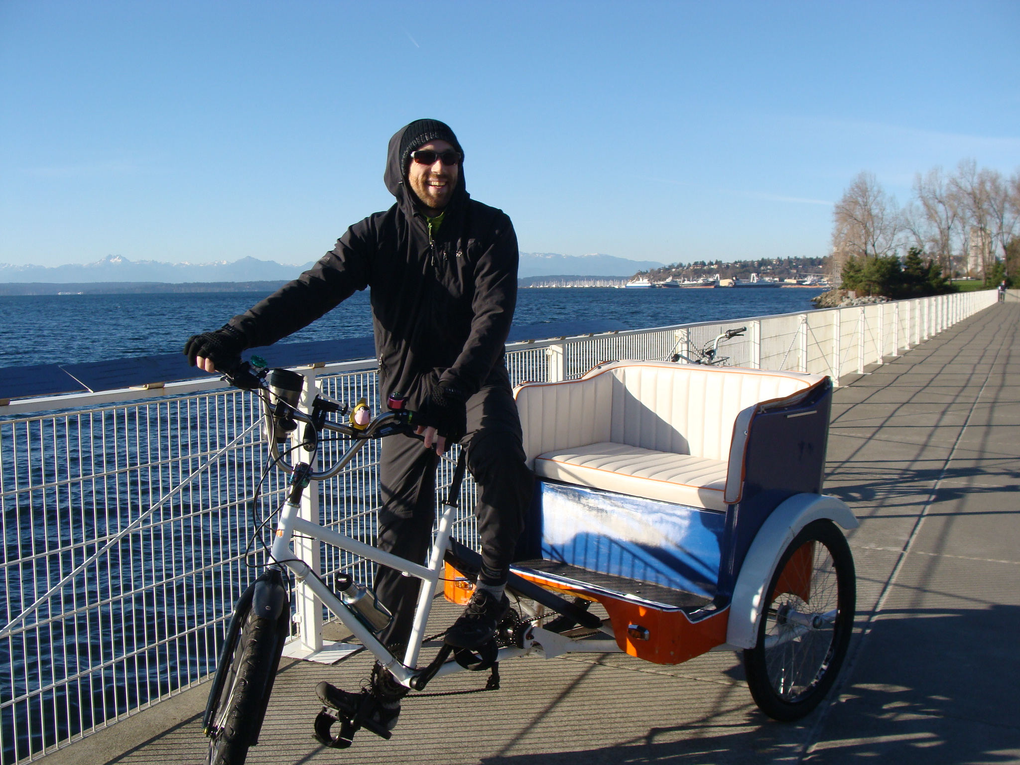 Man driving a pedicab