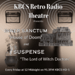 Image of titles for show and a spooky house and smoky caldron