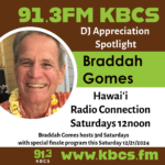 brown green white profile image with pic of Braddah Gomes and info