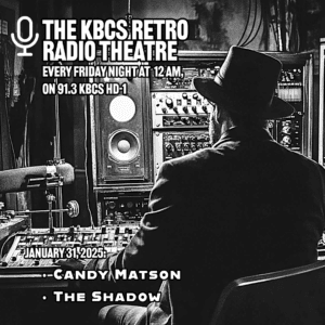black and white photo of a gangster in a radio studio