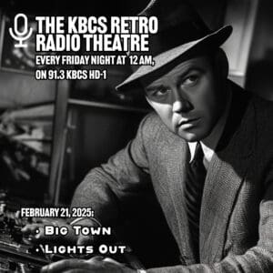 black and white photo of a gangster in a radio studio