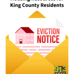 Image of tan envelope with letter in envelope. Letter has a house image and Eviction Notice at top