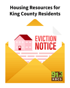 Image of tan envelope with letter in envelope. Letter has a house image and Eviction Notice at top