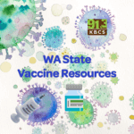 vaccine water color graphic with WA State VAccine Resources