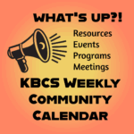 Megaphone logo, black text, gradient yellow to orange backgroud